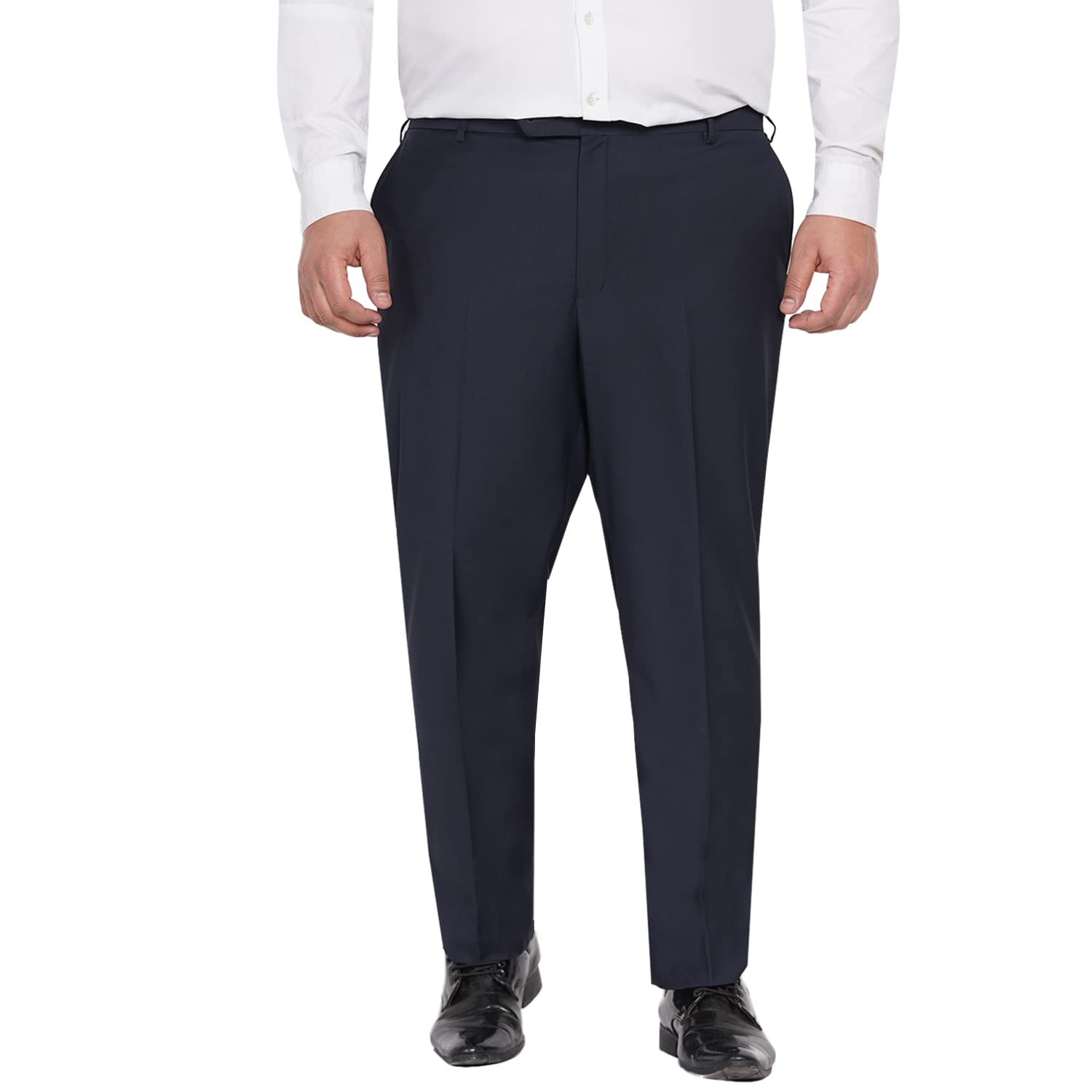 JOHN PRIDE Men Plus Size Men The Dark Navy Formal Trouser (JPTR22010F_Navy Blue)