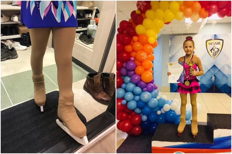 Medias de patinaje artístico para niños y adultos con hebilla