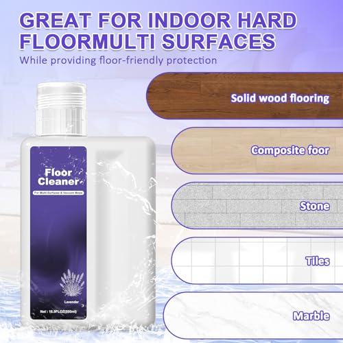 Image of Floor Cleaning Solution Compatible With Dreame Cleaning Solution, Rich, Long-lasting, Floor Cleaner for All Robot Vacuum and Wet /Dry Vacuum Cleaners (Lavender, Total 1 L)