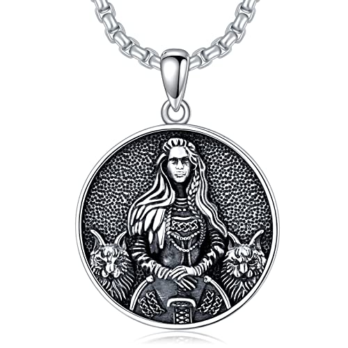 Seiyang Sterling Silver Viking Necklace Norse Jewelry Gift for Men Women with 2mm 22+2 IN Rolo Chain (with Gift Box)