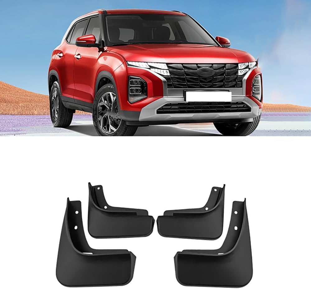 WeiYH No Drill Mud Flaps for Car Front Rear Wheel for Hyundai Creta Non Prime 2022-2023