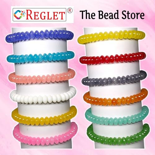 Image of 480 Pcs Disk Shaped Glass Beads for Jewellery Making Kit - Glass Beads for Bracelet Making Kit - Bead Craft - 8 * 4mm