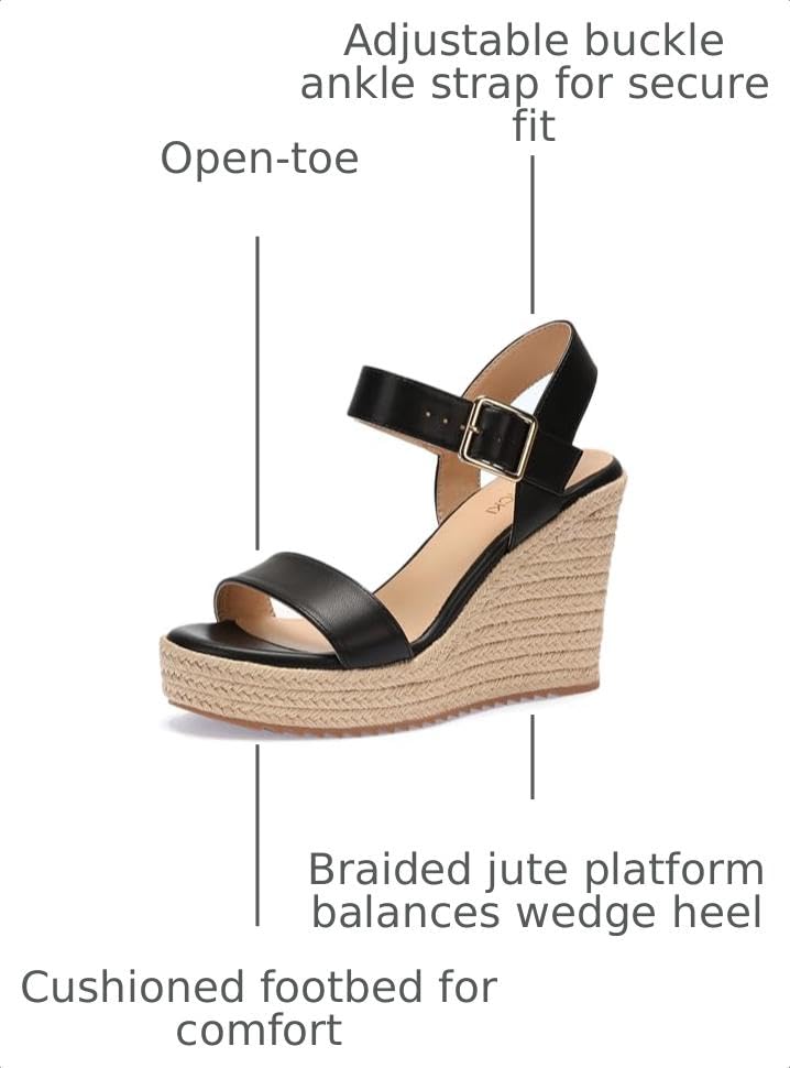 Image of VICKI.VICKI Women's Platform Sandals Wedge Ankle Strap Open Toe Sandals