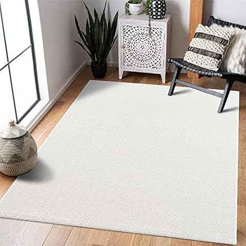 Alfombra de salón moderna blanca 160x230cm Cover