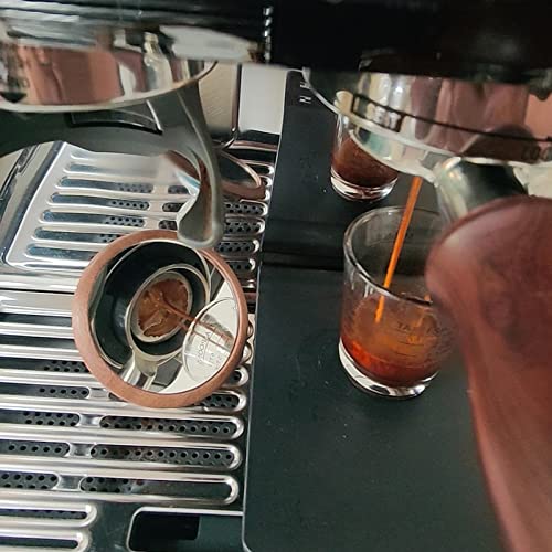 Espejo para café espresso orientable con soporte de madera para cafetera 6