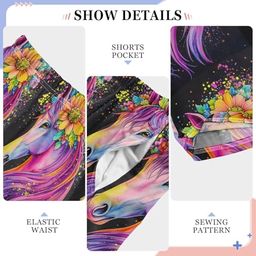 Pajama Pants Sleep Pants Flower Pink Hair Unicorn for Age 6-144