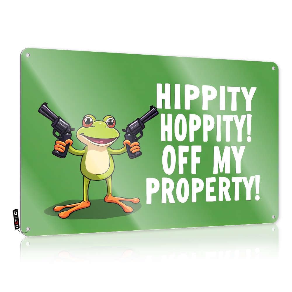 Sujd Colour Hippity Hoppity, Off My Property! Neon Dorm Hanging | Chic Poster Gift For Doctor Vintage Metal Wall Decor(30X40cm)