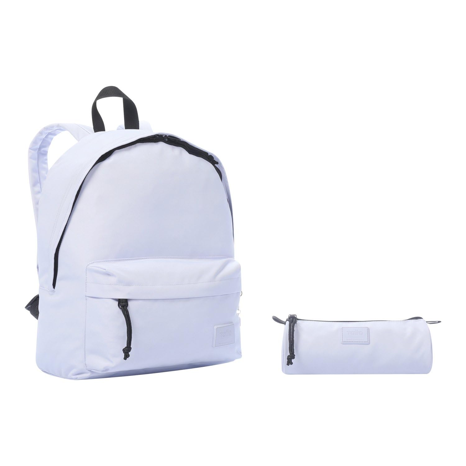 TOTTO Pack Mochila y Estuche, Modelo Kalex, Estuche Redondo, Mochila para Ordenador Portátil 14 Pulgadas, 2 Bolsillos, Organizador Interno con Llavero Extraíble, Correas en S, Color Halogen Blue