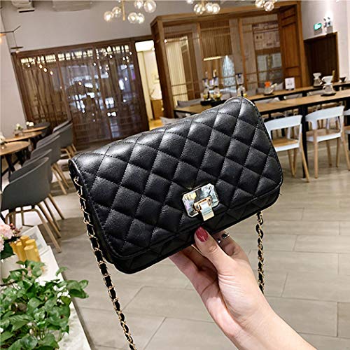 Damen-Schultertasche aus Leder, modische Clutch, Handtasche, gesteppt, Designer-Umhängetasche mit Kettenriemen – Bild 6