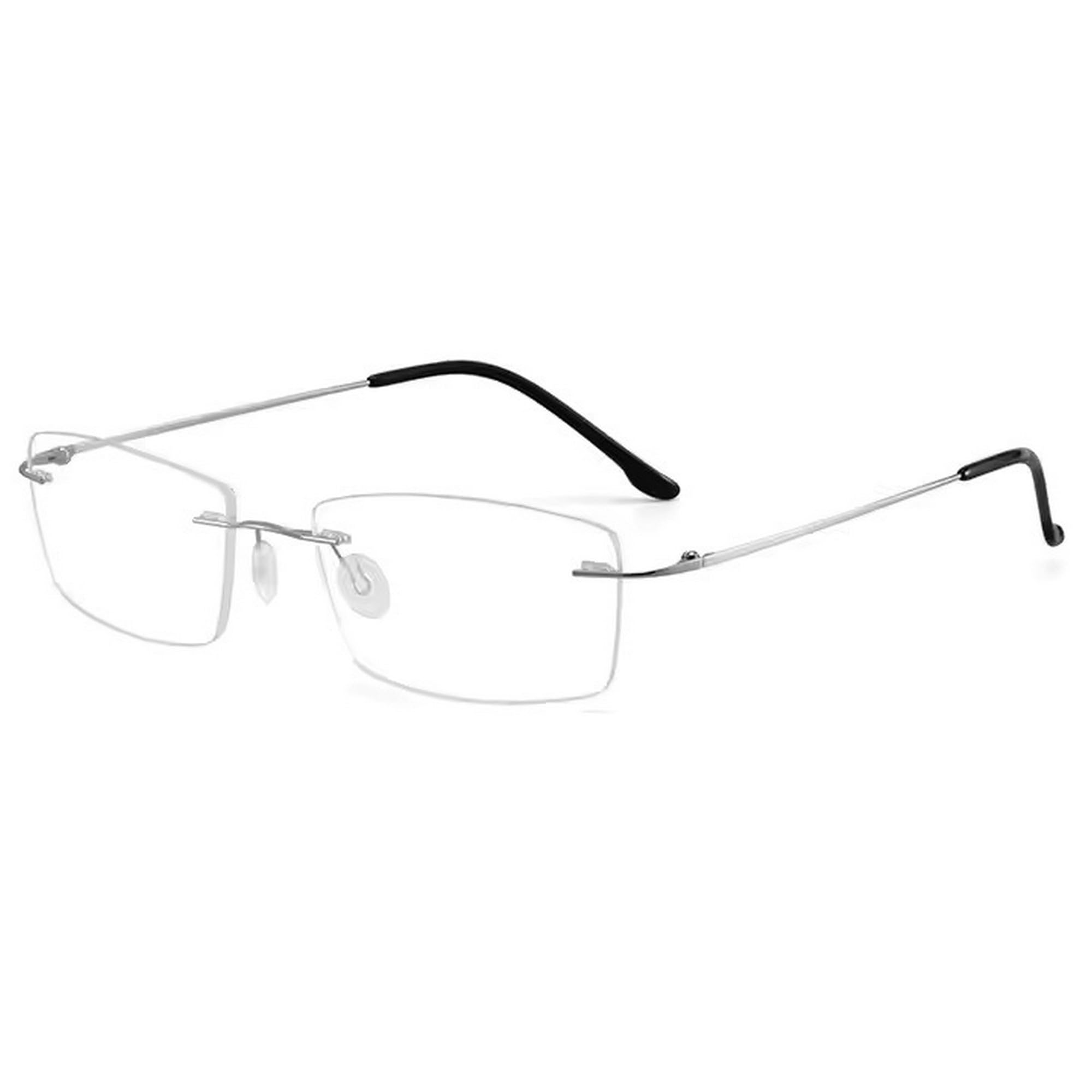 price history - Dervin Zero Power Blue Cut Computer Bluelight Blocking Glasses For Men and Women | Anti Glare, Lightweight & Blocks Harmful Rays | Titanium Rimless Rectangular Glasses