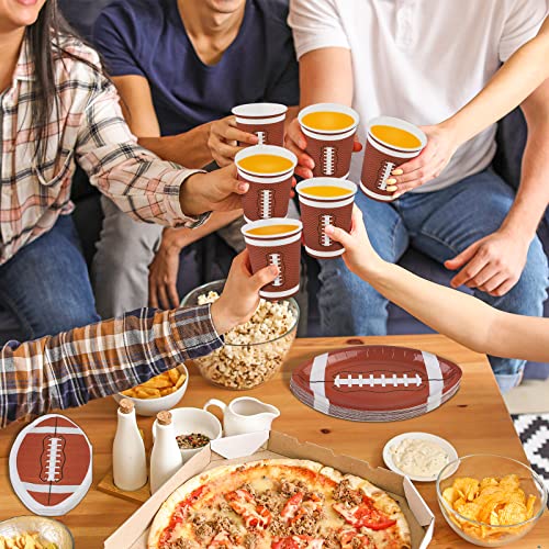 Adxco AX2677 72 Pieces Football Party Supplies Football Themed Disposable Party Tableware Football Paper Plates Napkins Cups thumb #6