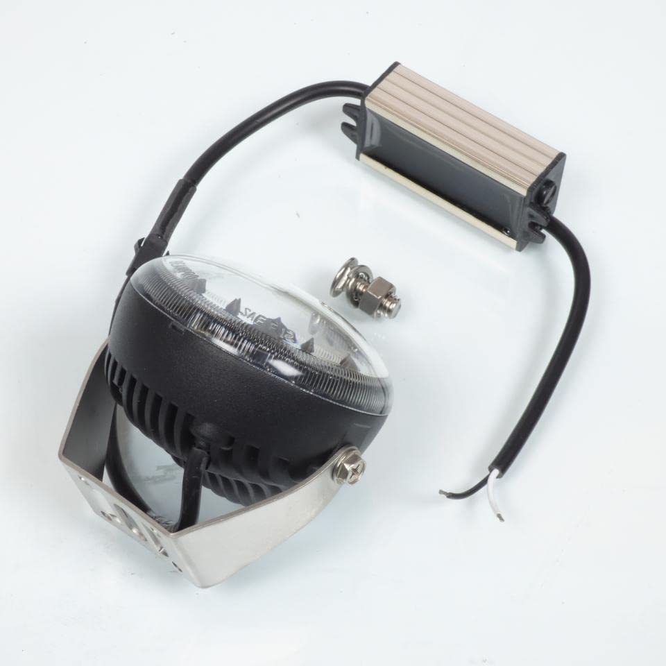 Projecteur phare additionnel rond LED 12V 21W compatible avec moto Quad Buggy Bobber Café Racer