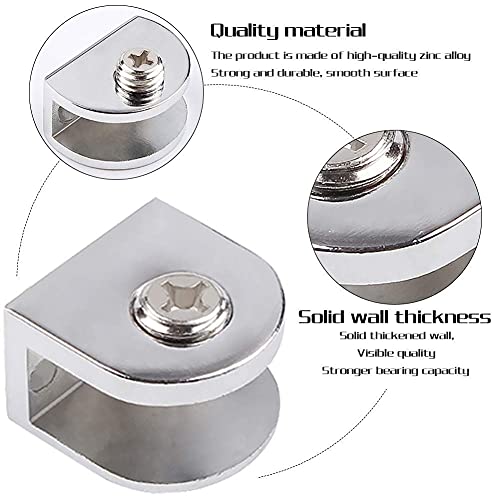 Pack of 12 Glass Clamp Adjustable Glass Holder, Strong Zinc Alloy Clamp Holder, Adjustable Glass Divider - Image 3