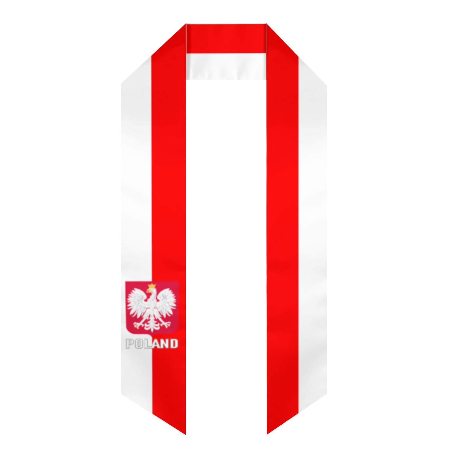 Vintage Poland Poles Flag Graduation Stole Shawl Sash for Men Women Unisex Adult Double Sided Lightweight Scarf Class of 2025 Graduate Gift for Study Aboard International Students