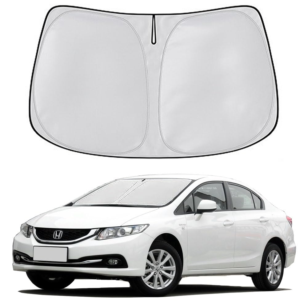Windshield Sun Shade for Honda Civic 2012-2015 Front Window Sun Visor Protector Honda Civic Accessories Foldable Sunshade Blocks UV Rays Keeps Your Car Cooler