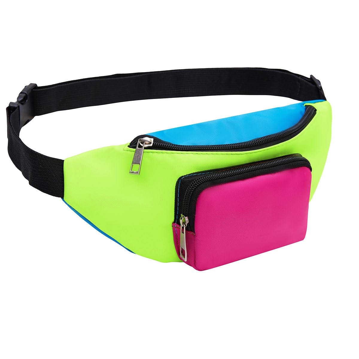 Neon Retro 80s Fanny Pack for Women Men Kids Belt Bags 80s Accessories 90s Costumes for Women Party Travel Festival Vintage Rave Accessories Plus Size