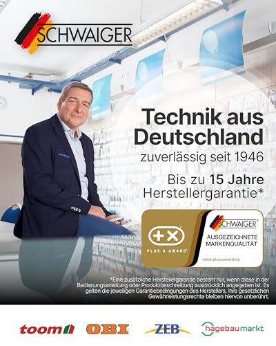 SCHWAIGER Satellitenschüssel Komplettset - Ø 60 cm Stahl Offset Antenne in Hellgrau - Inkl....