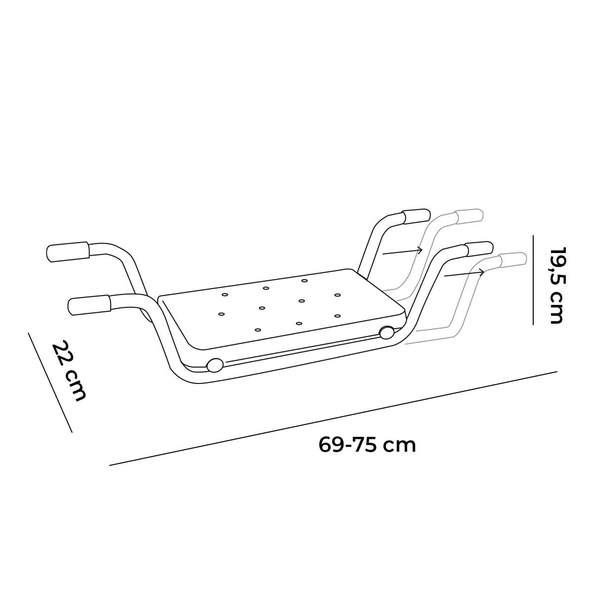 InnovaGoods® 2-in-1 Duschhocker, Rutschfester Duschhocker, ausziehbarer Duschhocker mit 2 Positionen, Duschstuhl für ältere Menschen, Fester Griff, Duschhocker Inklusive Befestigungsmaterial.