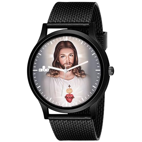 AROA Watch New Watch for Jesus Christ Painting Model : 713 Black Metal Type Analog Black Strap Watch White Dial for Men Stylish Watch for Boys (B0C7GT3J56) Amazon Price History, Amazon Price Tracker