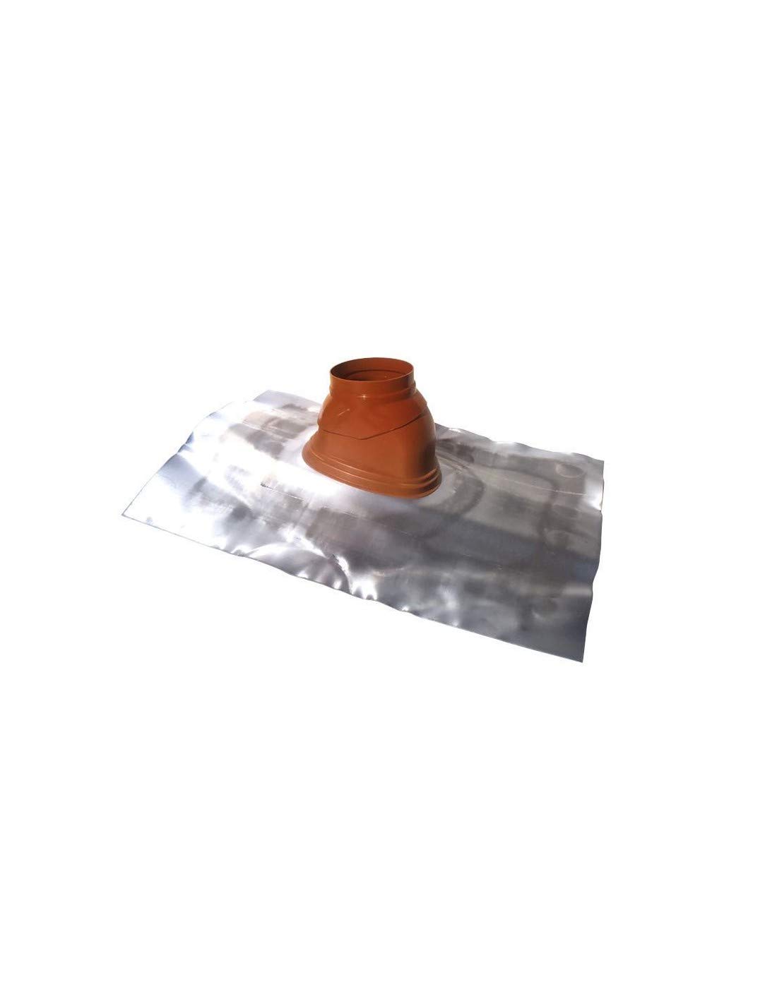 Solin pour terminal avec large bavette 700x600 25 à 45 Ubiflex Plomb diamètre 80/​125 Ocre Réf 172003
