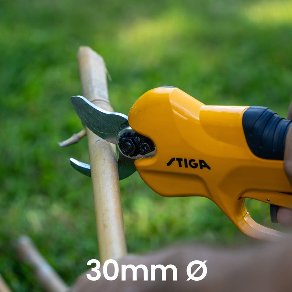 STIGA SC 100e Kit Sécateur À Batterie, 20 V, 1 Batt. 2 Ah + Chargeur, 500 W – Lame SK85 30 mm, 3 Réglages – Taille Buissons et Haies