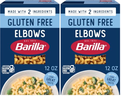 Image of BARILLA Gluten Free Elbows Pasta, 12 Ounce - Non-GMO Gluten Free Pasta Made with 2 Ingredients (Pack of 2)