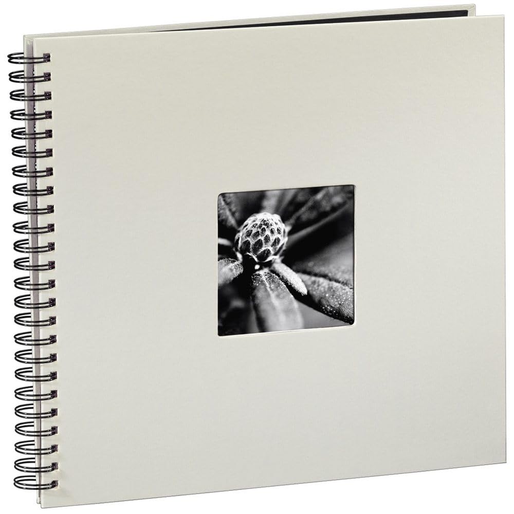 Hama Chalk Grey | Fine Art Photo Album, 50 Black Pages (25 Sheets), Spiral Bound Album 36 X 32 Cm |