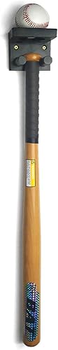TOBWOLF Baseball Bat Rack Ball Display Holder, Baseball Bat & Softball Display Wall Mount Rack, Solid Wood Wall Mount Bracket for Softball Hockey
