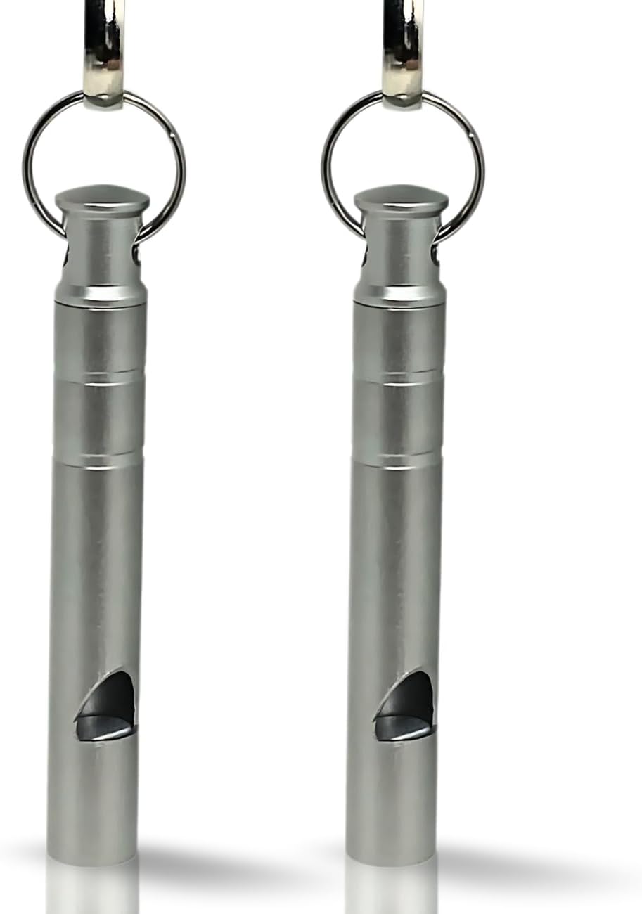 Titanium Safety Whistle Set of 2 with Lanyard, 125dB – Ideal for Hiking & Emergencies Titanium Safety Whistle Set of 2 with Lanyard, 125dB – Ideal for Hiking & Emergencies