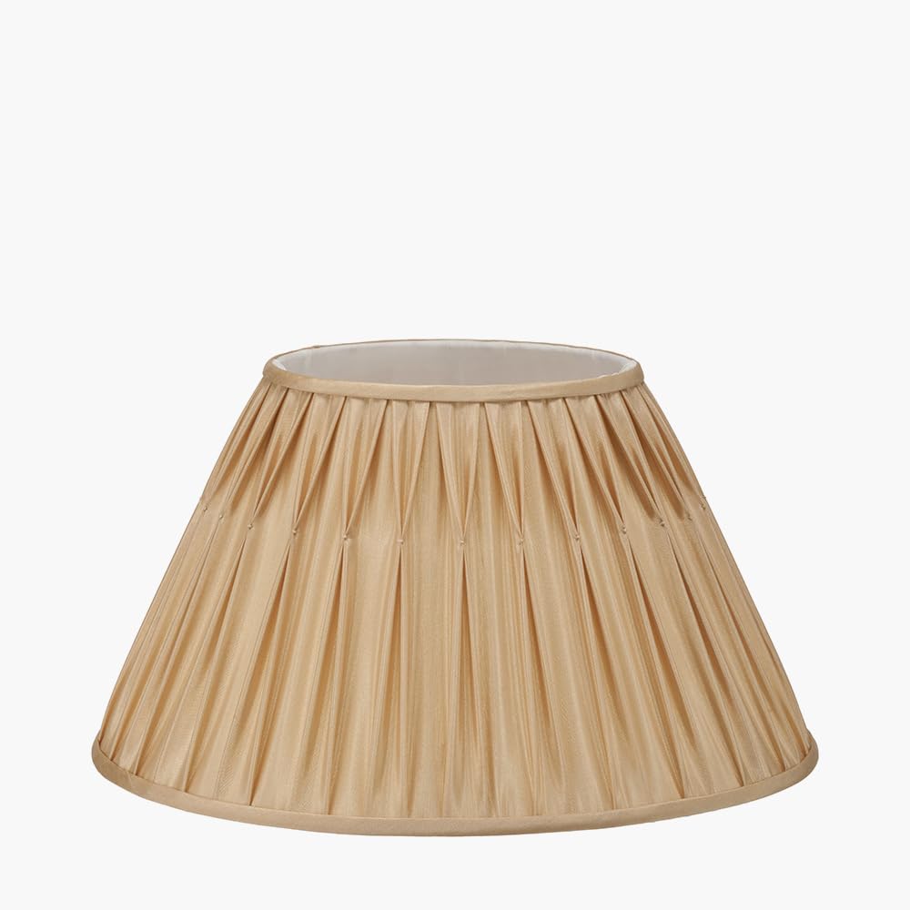 Empire Polysilk Pinch Pleat Lamp Shades for Table Lamps | Vintage Inspired Tapered Lampshade for Table Lamps | Table Lamp Shades Only | Candle Lampshade (Champagne, 12 inch) — image 1