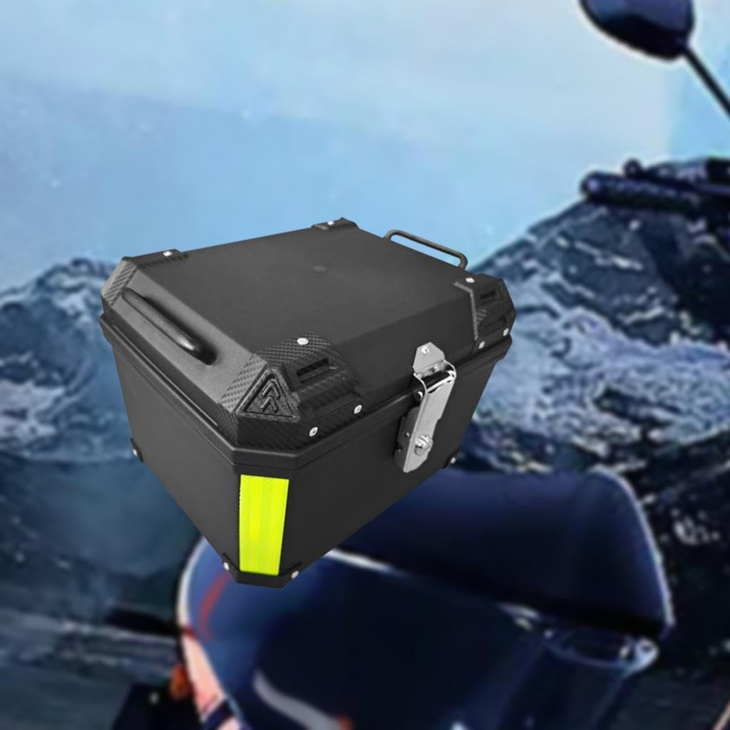Baúl para motocicleta, fácil de instalar, gran capacidad, resistente al agua, ideal para aventuras en moto. Ofrece suficiente espacio para guardar diversos artículos, Negro 45L
