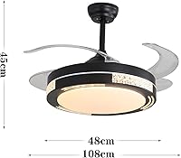 Vista 7 de YUEGOO Ventiladores De Techo con Lámparas, Ventilador De Techo con Luz Incesable, Moderna Control Remoto Led Letling Lemache De 50 / 60Hz Candelabro