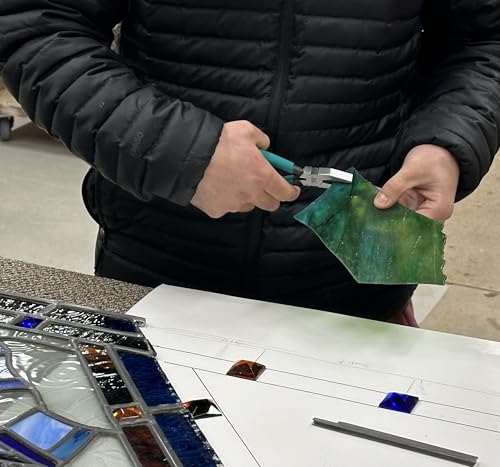 Image of Professional Stained Glass Breaking and Grozing Pliers Perfect for Stained, Mosaic and Fused Glass Projects. Craft Beauty