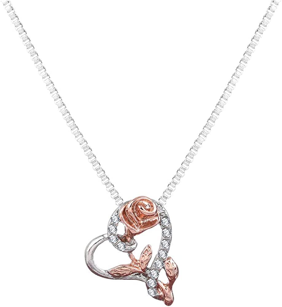 PULABO Halskette Herz Charm Zirkonia Damen Valentinstag Geschenk