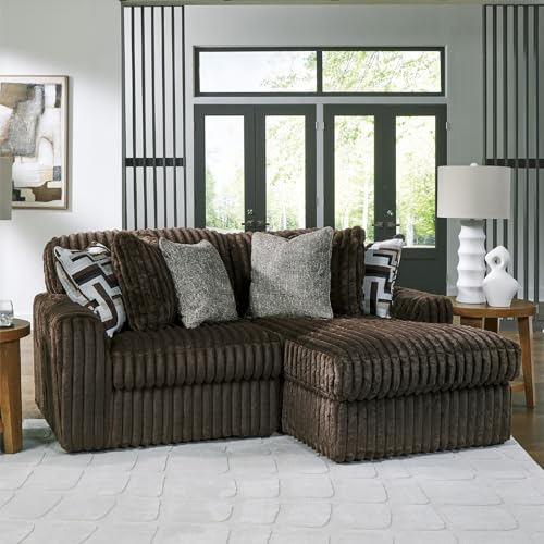 Image of Signature Design by Ashley 2-Piece Sectional Couch with Chaise, Chocolate