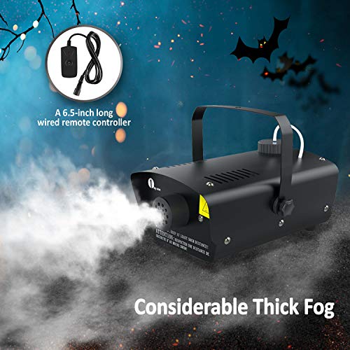 1Byone Fog Machine With Wired Remote Control, 400-Watt Smoke Machine For Halloween,Christmas, Weddings, Parties & Holidays,O00Ql-0041 (Black) #TOP3