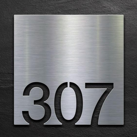 The C A F Customized Stainless Steel Number Plate for House Doors, Stylish, Outdoor & Indoor For home/office/mall/Hotel anywhere (6 x 6 inch)