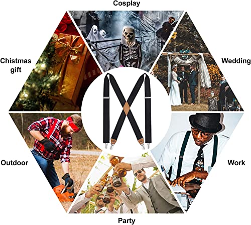 HISDERN Bretelle per uomo con molto forte 4 clip