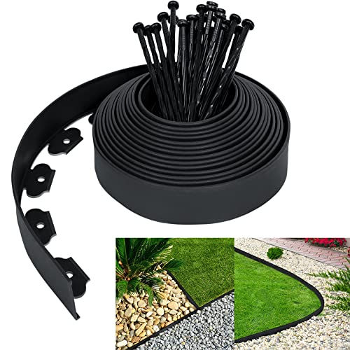 YRHome Flexible Rasenkante Kunststoff 10m mit 30 Erdanker Beeteinfassung...