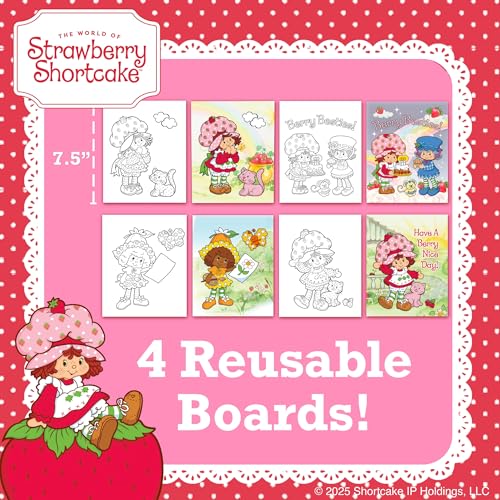 Strawberry Shortcake Aqua Art 6" x 7.5" Reusable Water Painting Activity Pad with Brush Pen - 4
