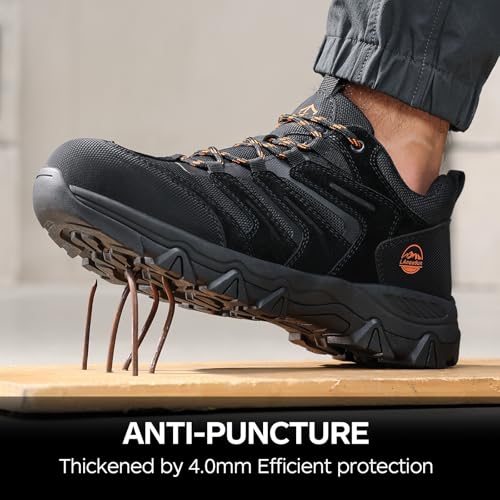 Image of Steel Toe Shoes for Women and Men, Lightweight Safety Work Shoes, Puncture Resistant Cushioned Low Top Work Sneakers for Warehouse Factory Construction