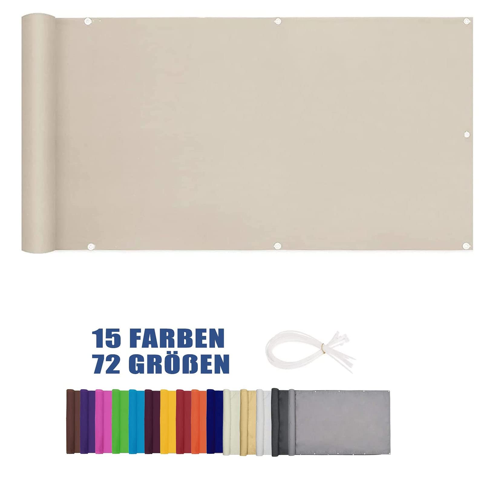 Fascette stringicavo in nylon resistenti alle intemperie per balcone, 8,5 m, protezione UV, per veranda e patio, colore marrone