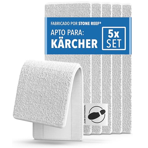 Juego de 5 paños de repuesto para limpiadores de vapor Karcher (juego de 5), aptas para todos los modelos Kärcher EasyFix SC1, SC2, SC3, SC4, SC5, fundas de repuesto para limpiador a vapor