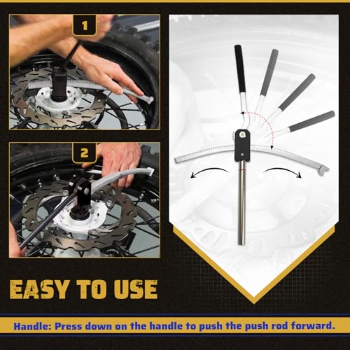 Dirt Bike Tire Changing Tool Kit Fits for Dirt Bikes Motocross Enduro 16" to 21" Wheels, Portable Tire Changer Includes 15/17/20/25mm Axles, Black - Image 4