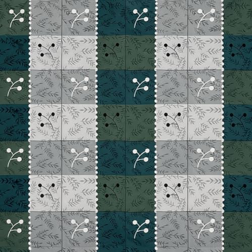 Image of Designer Floral Printed Flat Bedsheet for Double Bed 200tc to 220tc | Ultra Soft Cotton Fabric | King /Queen Size Top Sheet with 2 Matching Pillow Covers - 228 x 228 Cm, Green Gray
