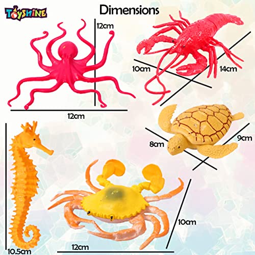 Image of Toyshine Sea World Animals Toy Figure Playing Set for Kids (Pack of 17)