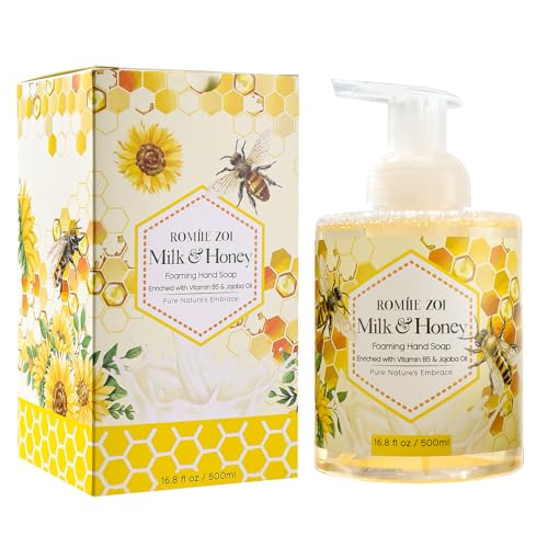 Image of ROMIIE ZOI Foaming Hand Soap, Milk Honey, 500ml / 16.8fl.oz | With Gift Box, Gentle cleansing, nourishes skin without drying