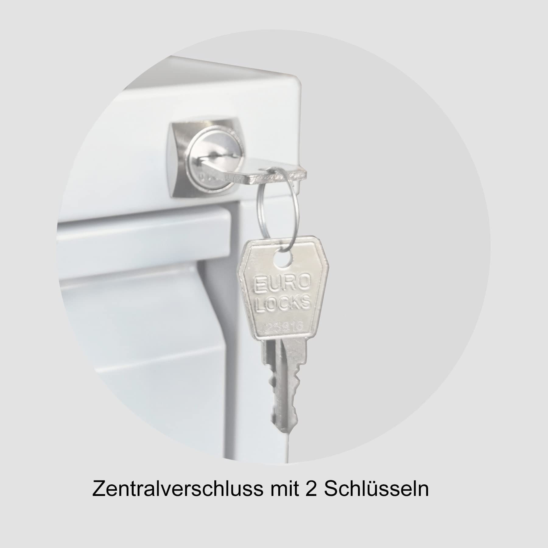 Schrank & Stuhl Hängeregisterschrank Hängemappenschrank doppelbahnig für DIN A4 (Weiss (9016), 2 Schübe)