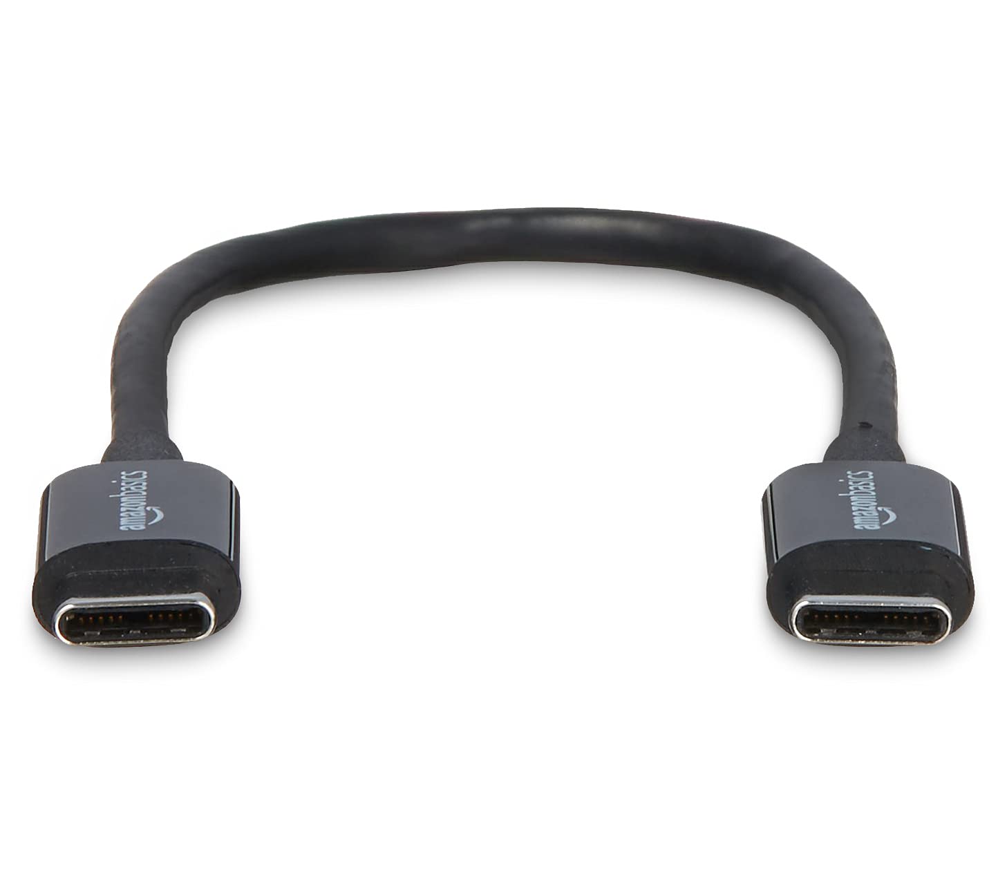 Amazon Basics Cavo USB-C a USB-C 2.0 Portatile, 0.15 m, Nero