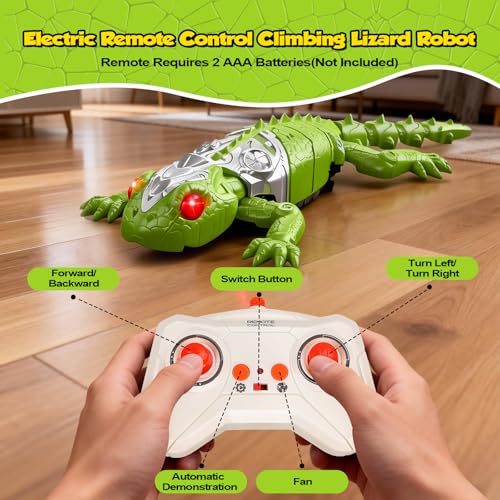 Robot d'escalade lézard RC télécommandé rechargeable vert anti-gravité - 5